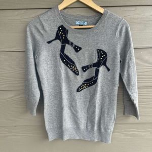 Cynthia Rowley Anthropologie studded heel sweater